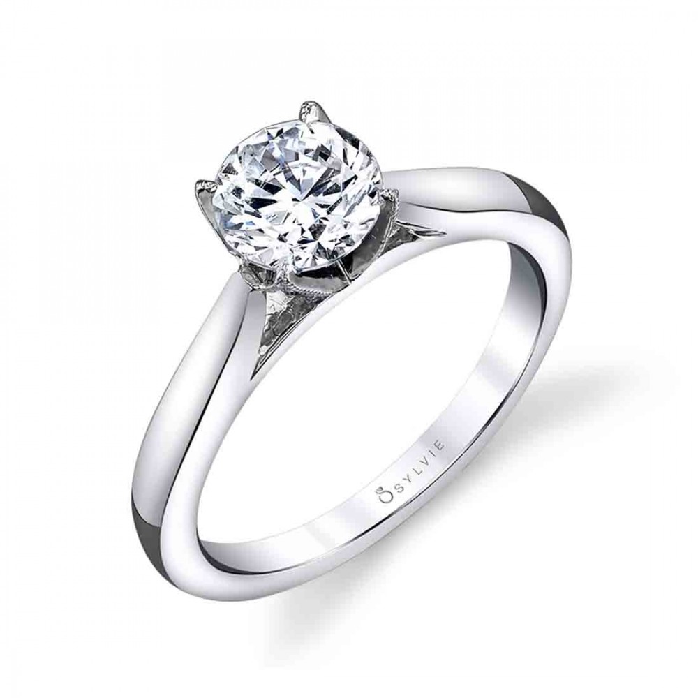 Aubree Modern Solitaire Diamond Engagement Ring