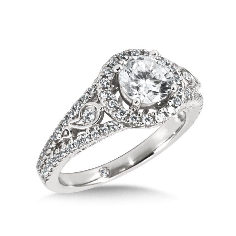 Intricate Diamond Engagement Ring with Halo