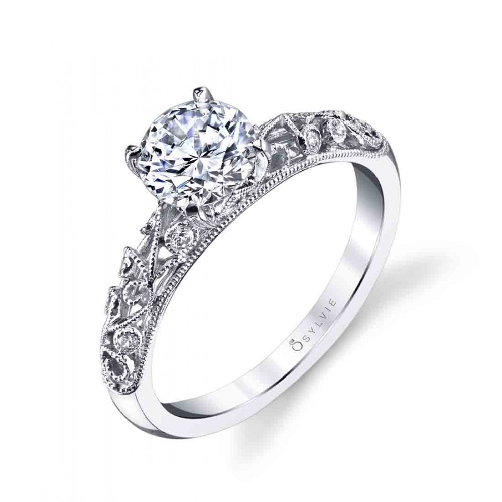 Elaina Vintage Inspired Diamond Engagement Ring
