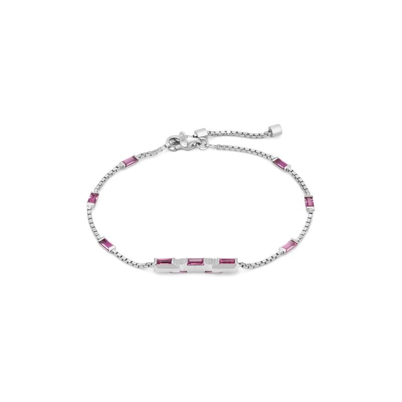 Gucci Link to Love Bracelet with Rubellite in White Gold