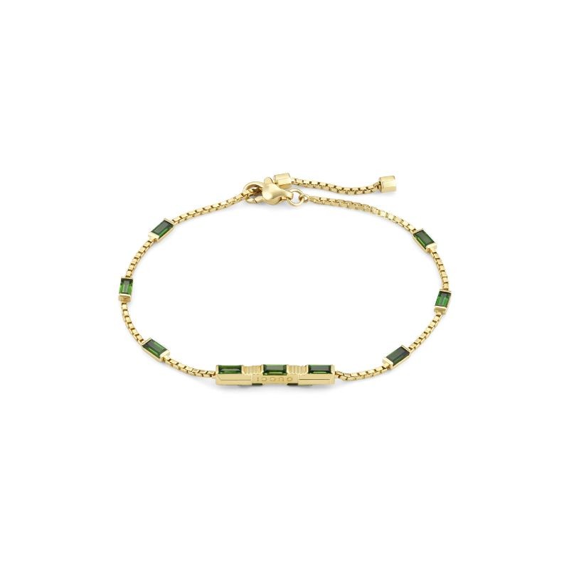 Gucci Link to Love Bracelet with Green Tourmaline in Yellow Gold
