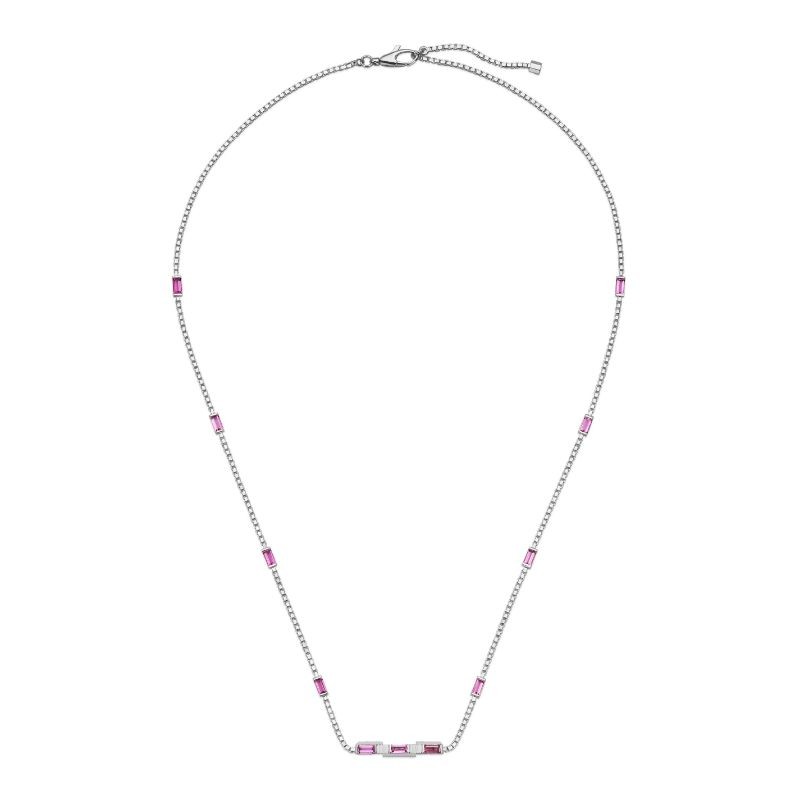 Gucci Link to Love Necklace with Rubellite in White Gold