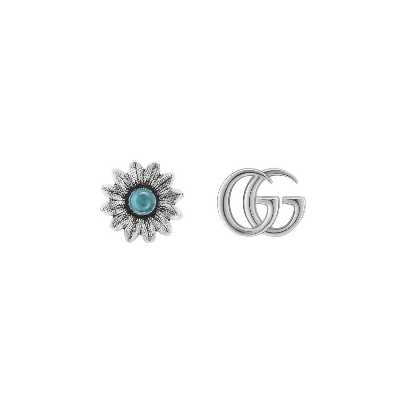 Gucci GG Marmont Earring with Interlocking G and Flower Motif