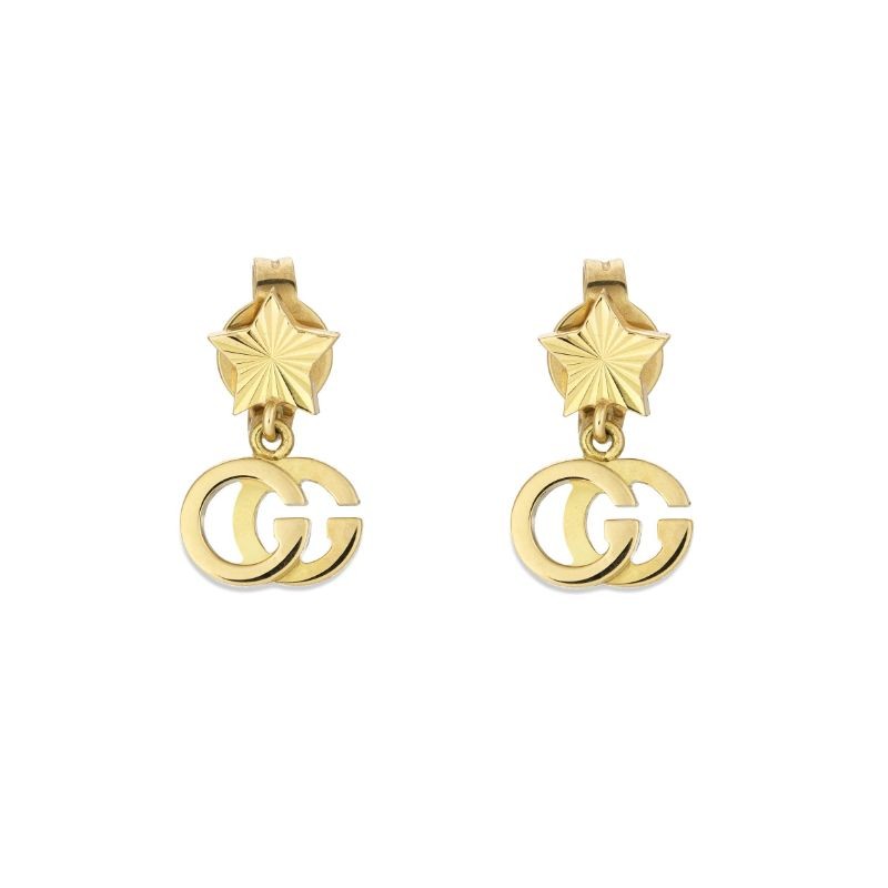 Gucci GG Running Star Dangle Earrings in Yellow Gold