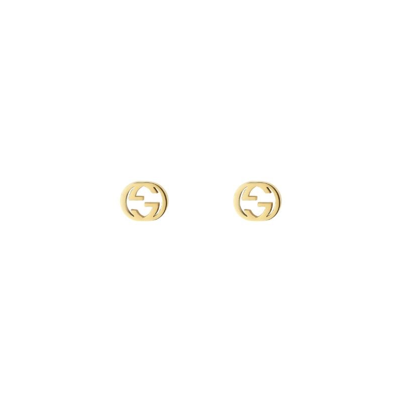 Gucci GG Interlocking G Polished Earrings Yellow Gold