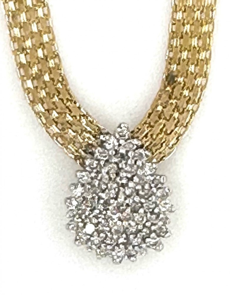 Estate 14kyg Multi-Stone Diamond Necklace