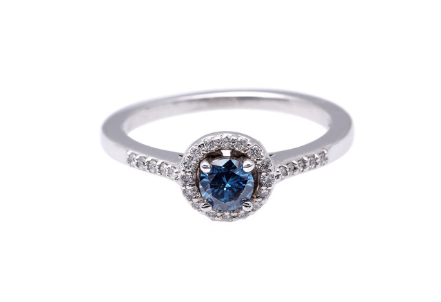 Blue Diamond Ring