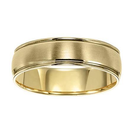 Polenza Gents Yellow Gold Satin Finish Wedding Band