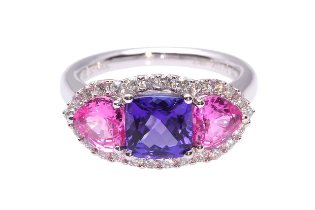 Tanzanite and Pink Sapphire Ring