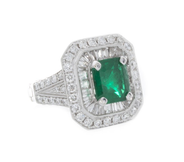 Vintage Emerald and Diamond Ring