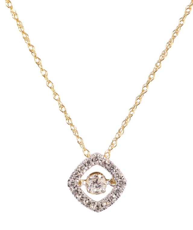 14K Yellow Gold Dancing Diamond Pendant