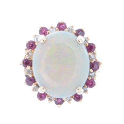 Antique Opal and Ruby Ring