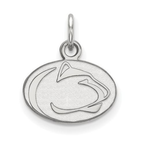 Penn State 10k White Gold Lion Head Pendant Extra Small