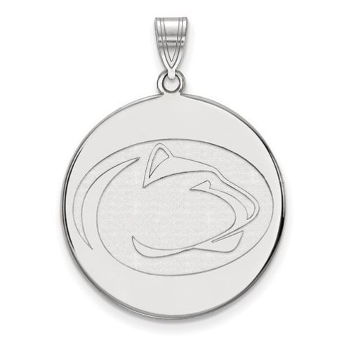 Penn State 10k White Gold Extra Large Disc Pendant