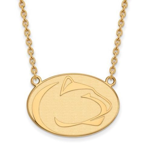 Penn State 10k Yellow Gold Lion Head Necklace Large