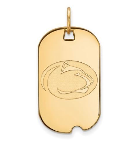 Penn State 10k Yellow Gold Lion Head Small Dog Tag