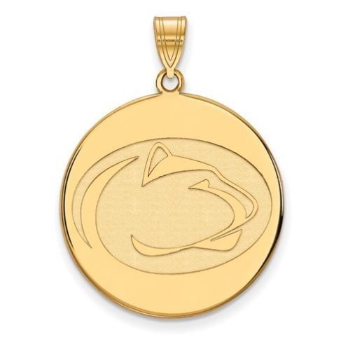 Penn State 10k Yellow Gold Large Disc Pendant