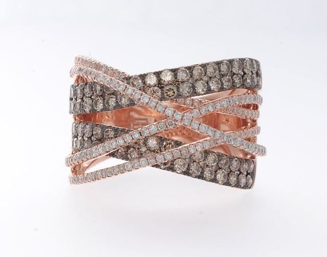Effy Cognac and White Diamond Fashion Ring