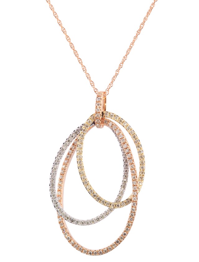 Tri Color Gold Diamond Pendant