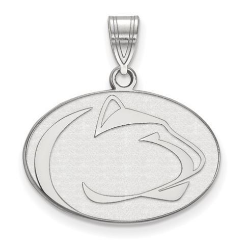 Penn State 14k White Gold Lion Head Pendant Medium