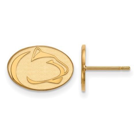 Penn State 14k Yellow Gold Lion Head Stud Earrings Extra Small