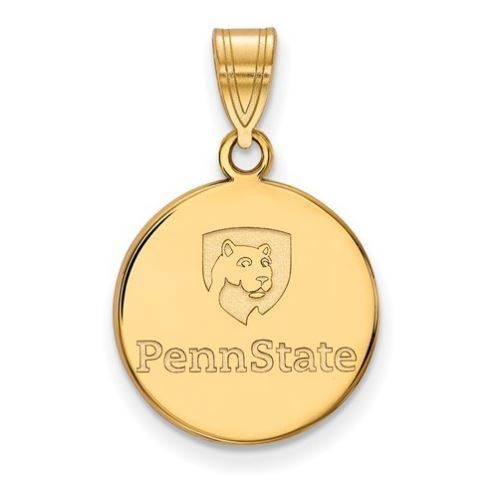 Penn State 14k Yellow Gold Logo Disc Pendant Medium