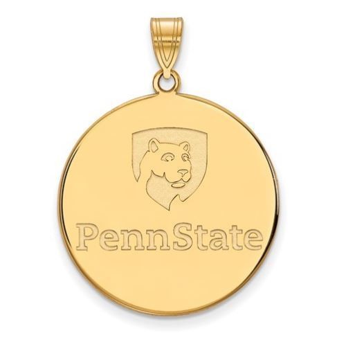 Penn State 14k Yellow Gold Logo Disc Pendant Extra Large
