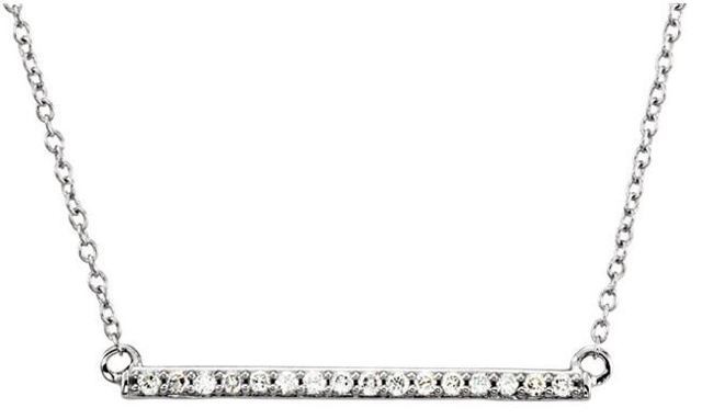 14kt White Gold Diamond Bar 18