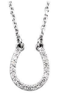 14kt White Gold .08 CTW Diamond Horseshoe 16