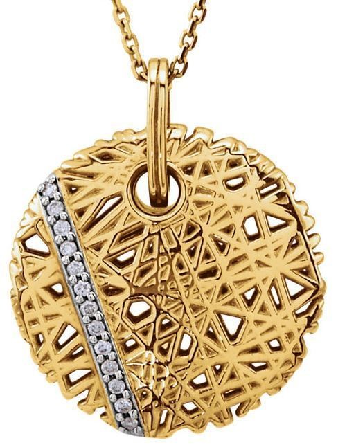 14kt Yellow Gold Diamond Nest Design Pendant