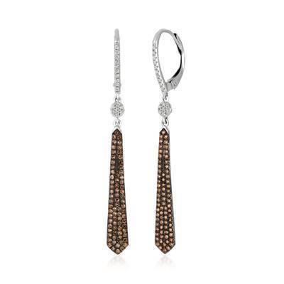 LeVian 14K Vanilla Gold® Earrings with Chocolate Diamonds® and Vanilla Diamonds®