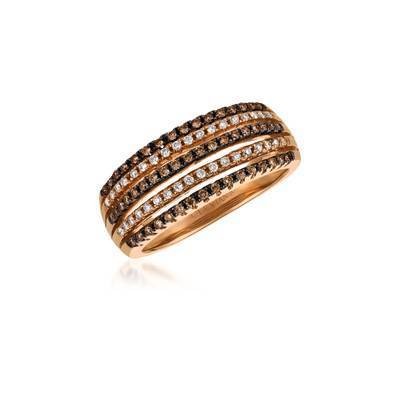 LeVian 14K Strawberry Gold&reg; Ring with Chocolate Diamonds&reg; 1/5 cttw and Vanilla Diamonds&reg; 1/8 cttw