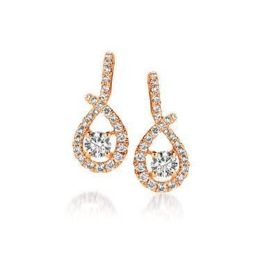 LeVian 14K Strawberry Gold® Earrings with Vanilla Diamonds® 3/8 cttw
