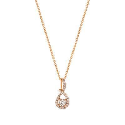 LeVian 14K Strawberry Gold® Pendant with Vanilla Diamonds® 1/4 cttw