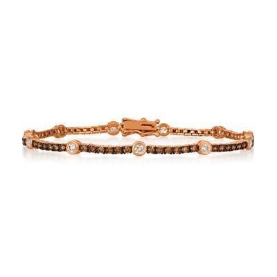 LeVian 14K Strawberry Gold&reg; Bracelet with Vanilla and Chocolate Diamonds&reg;