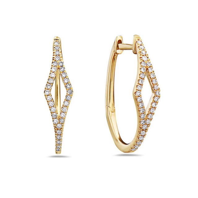 Diamond Shape Hoop Earrings