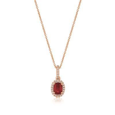 LeVian 14k Strawberry Gold Passion Ruby and Vanilla Diamond Pendant