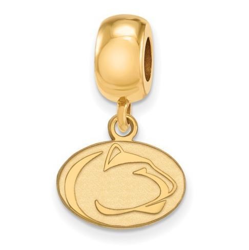 Penn State Gold Plated Sterling Silver Dangle Lion Head Bead Charm