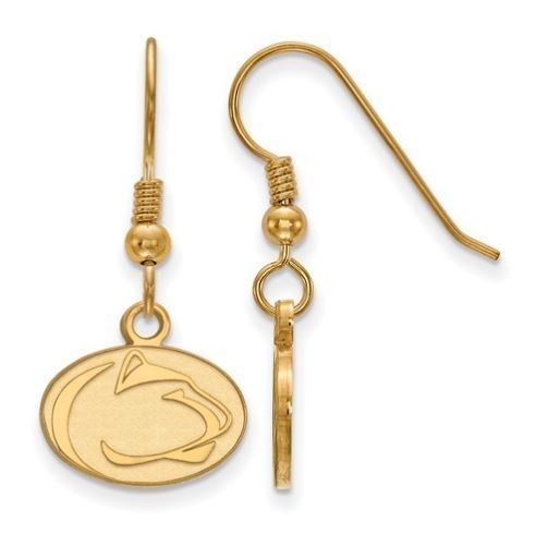 Penn State Gold Plated Dangle Lion Head Earrings