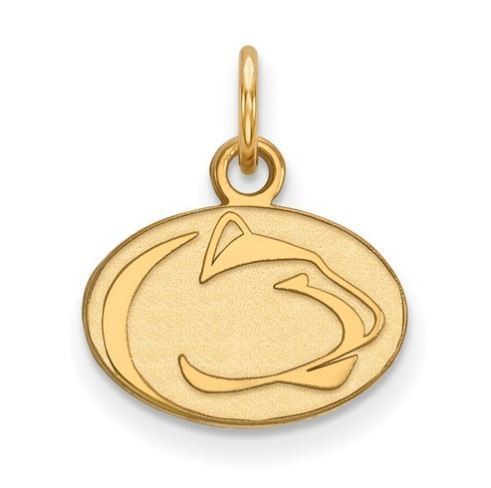 Penn State Sterling Silver Gold Plated Lion Head Pendant Extra Small