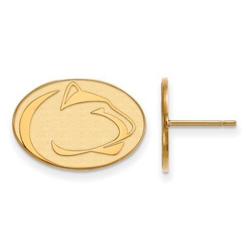 Penn State Gold Plated Sterling Silver Lion Head Stud Earrings Small