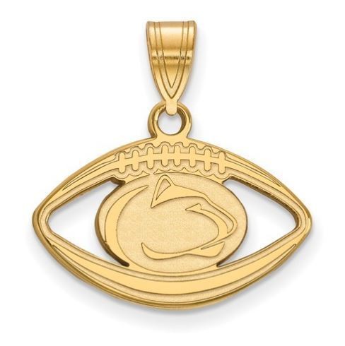 Penn State Gold Plated Sterling Silver Football Lion Head Pendant