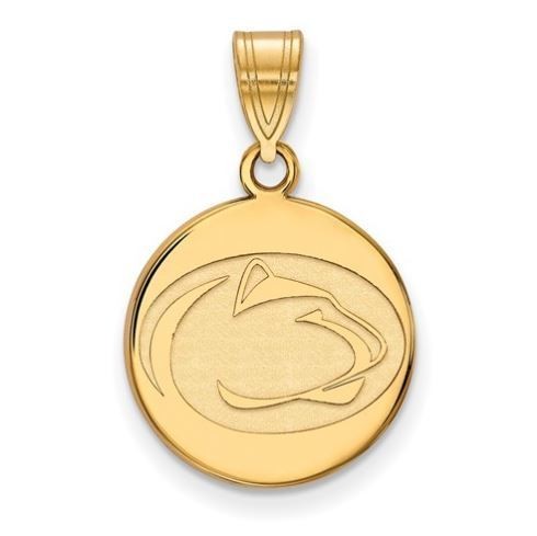 Penn State Sterling Silver Gold Plated Medium Disc Pendant