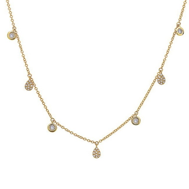 Dangling Diamond Station Necklace