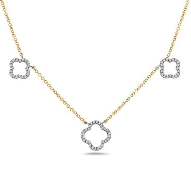 Diamond Quatrefoil Station Necklace