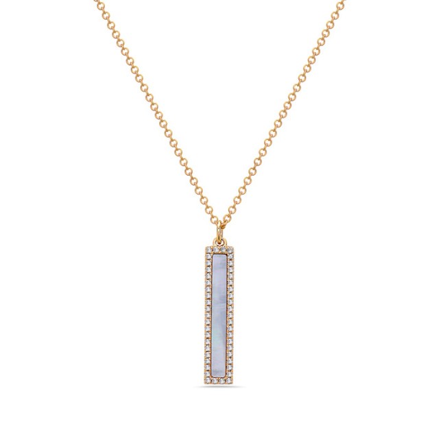 Mother-of-Pearl and Diamond Bar Pendant