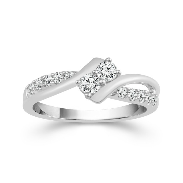 Two Diamond Ring 14K, 1/2 ct