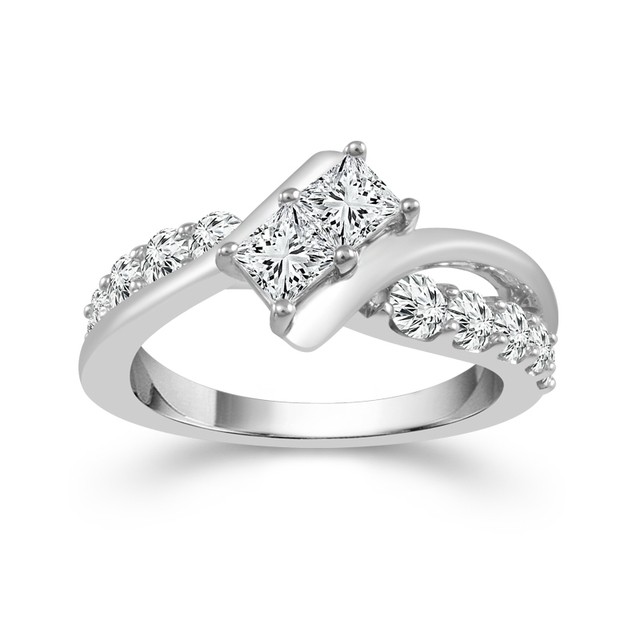 Princess Cut 1 1/2 ct Two Diamond Ring