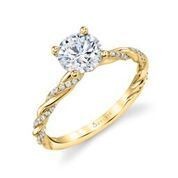 Round Diamond Twisted Solitaire Ring