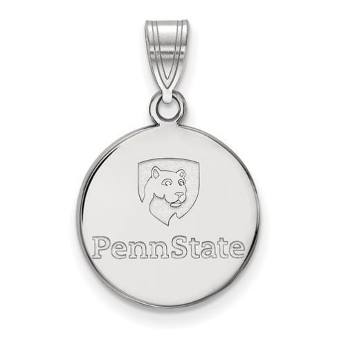 Penn State Sterling Silver Medium Disc Pendant No Enamel